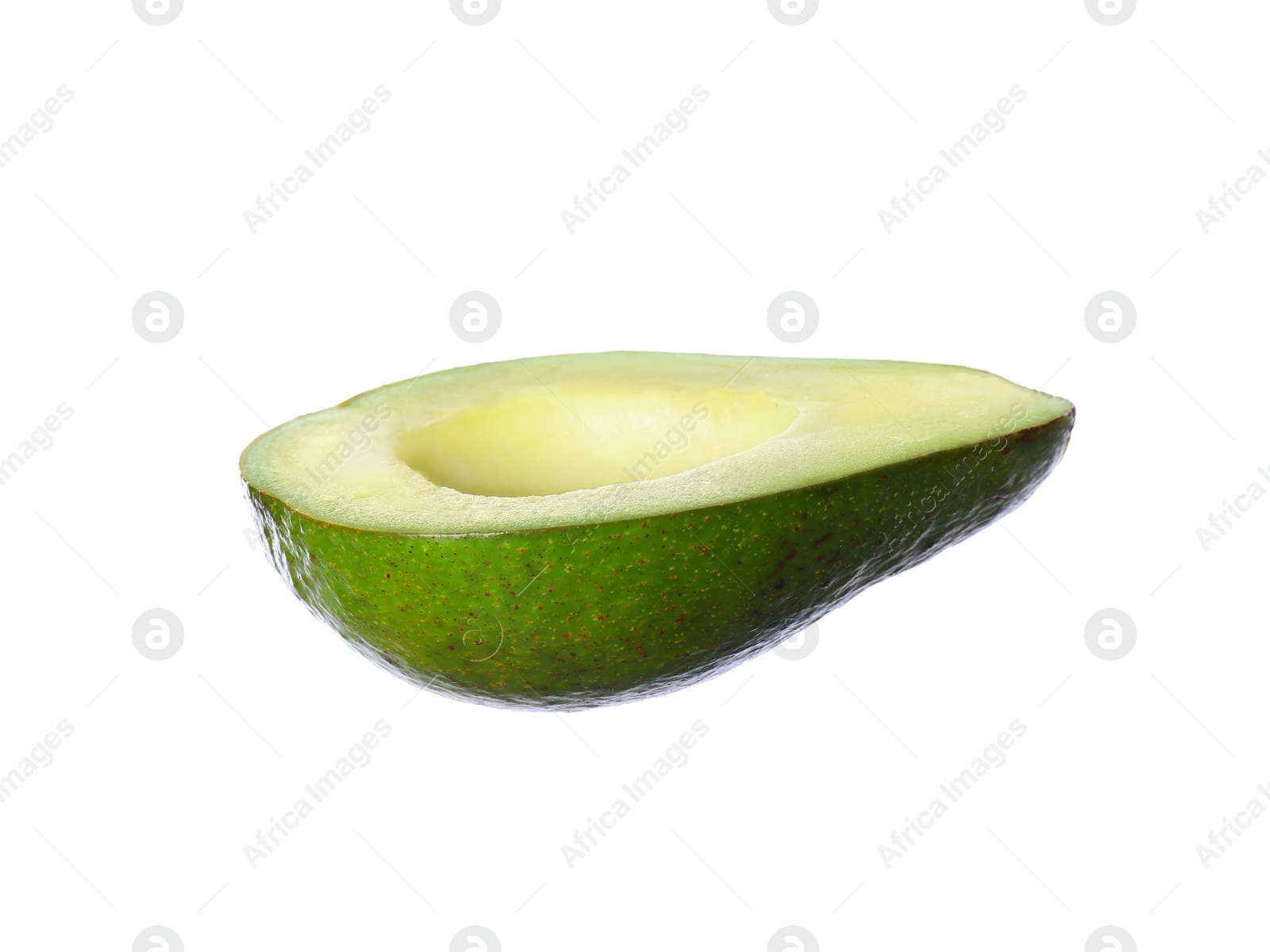 Photo of Half of ripe avocado isolated on white