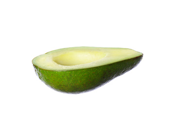 Half of ripe avocado isolated on white