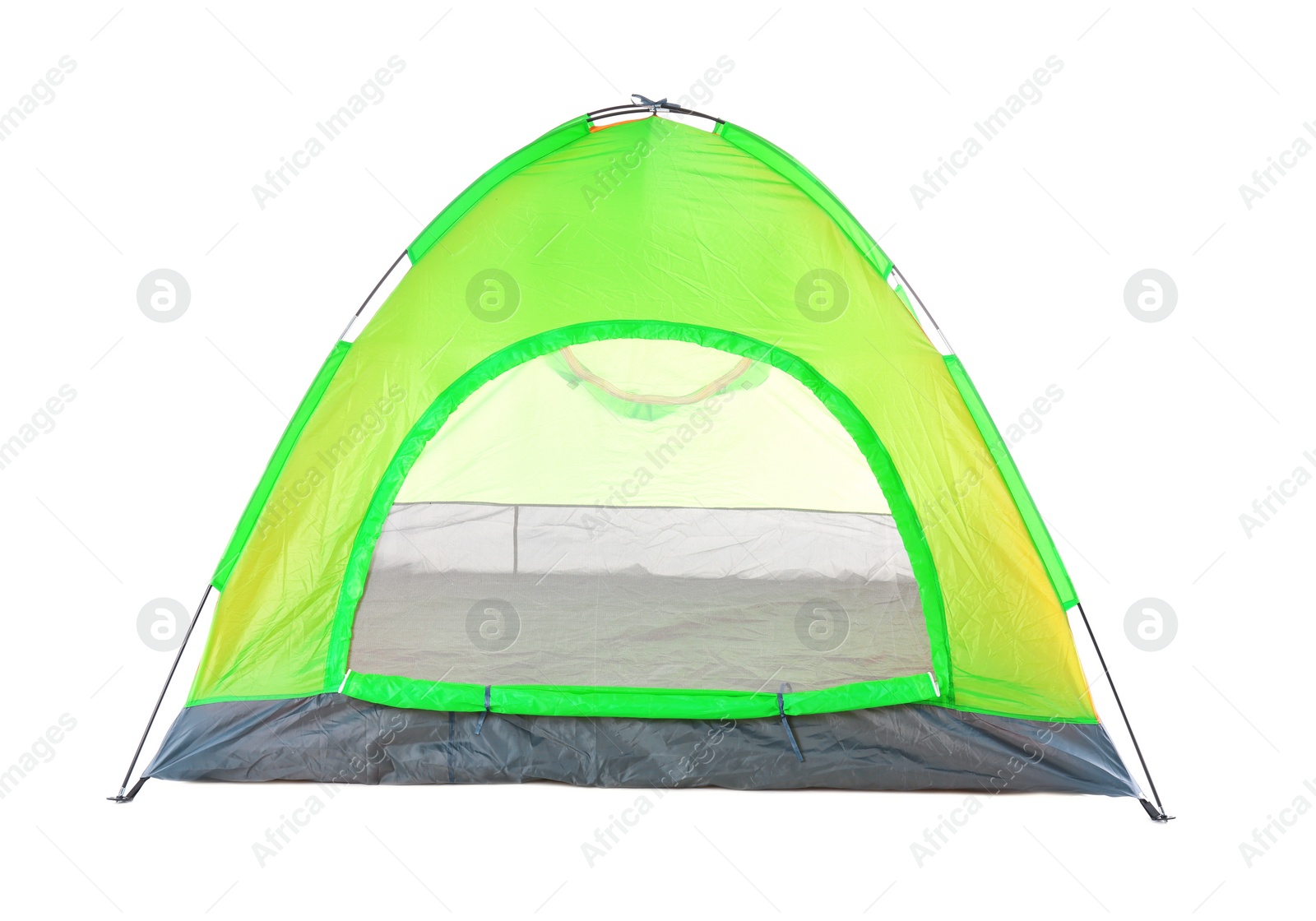 Photo of Colorful tourist tent on white background