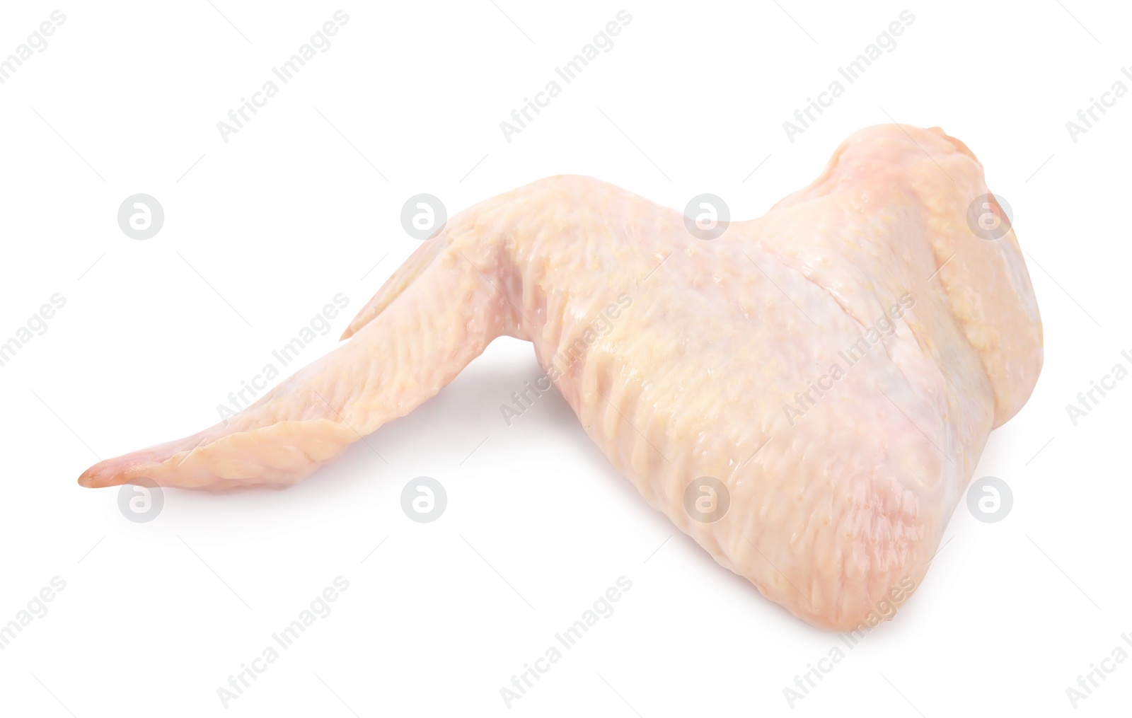 Photo of Raw chicken wing isolated on white. Fresh meat