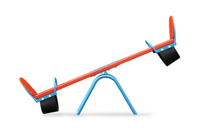 Image of Colorful seesaw isolated on white. Modern playground equipment