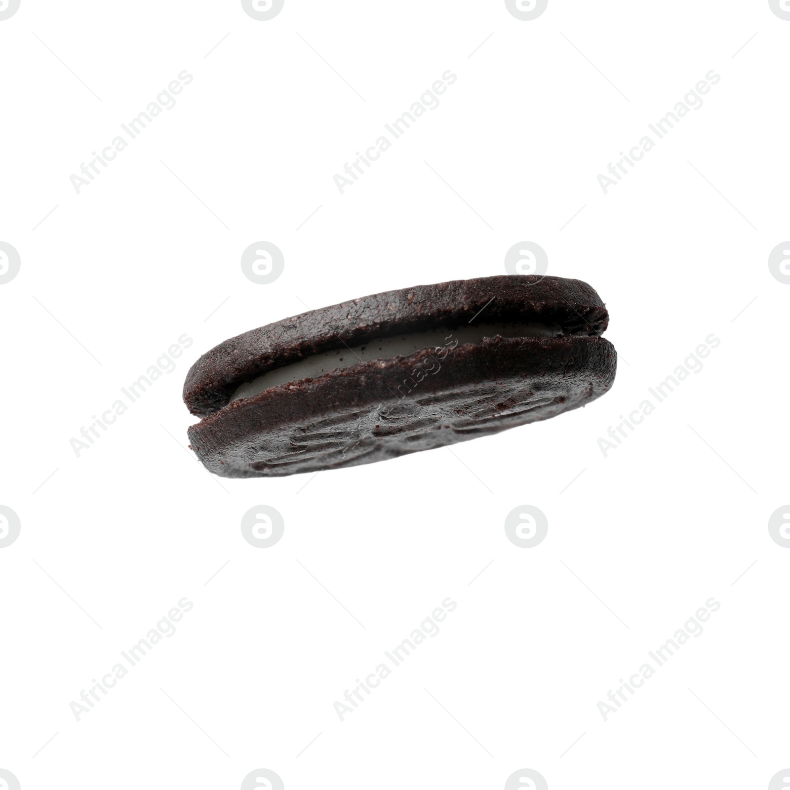 Photo of One tasty sandwich cookie isolated on white