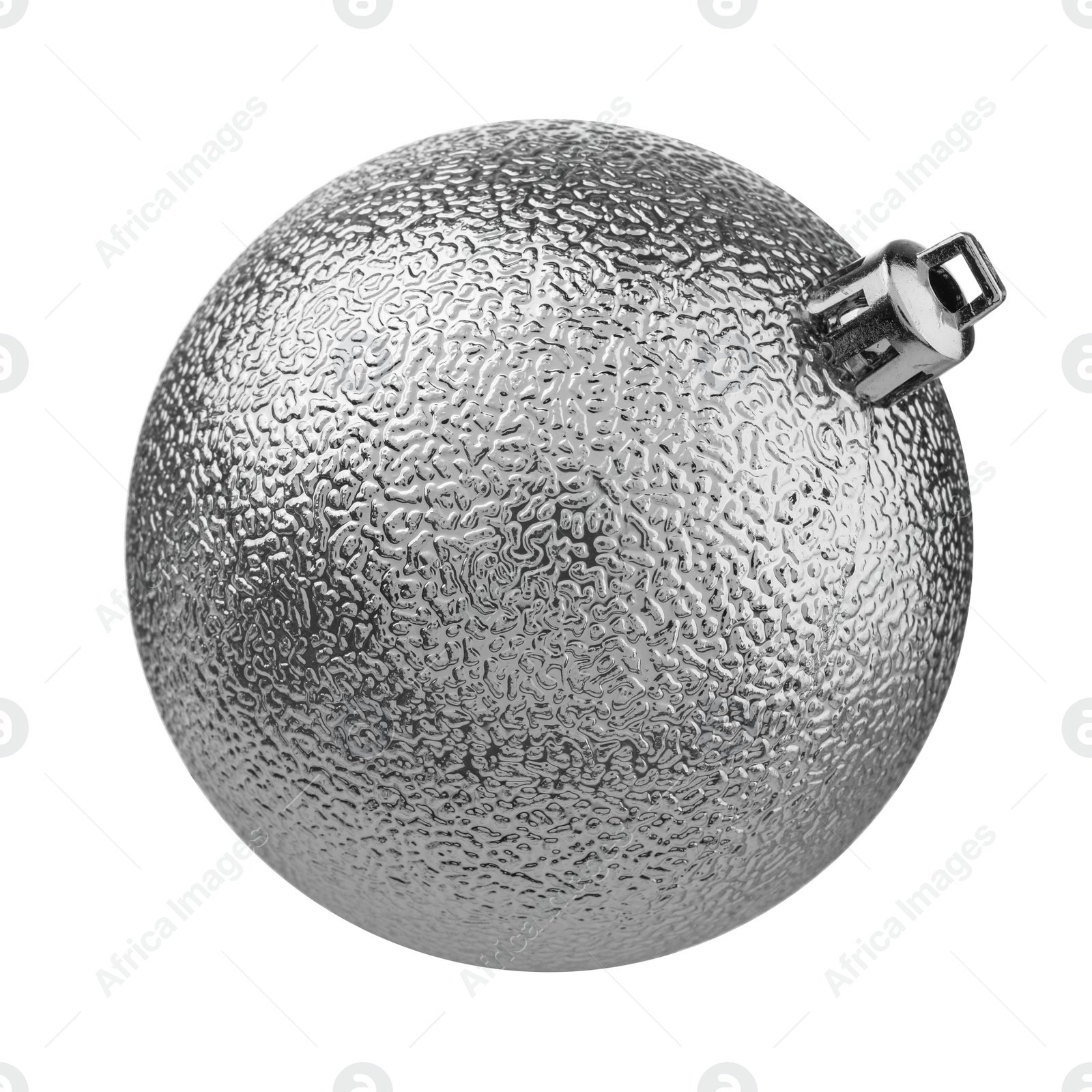 Photo of Beautiful silver Christmas ball isolated on white