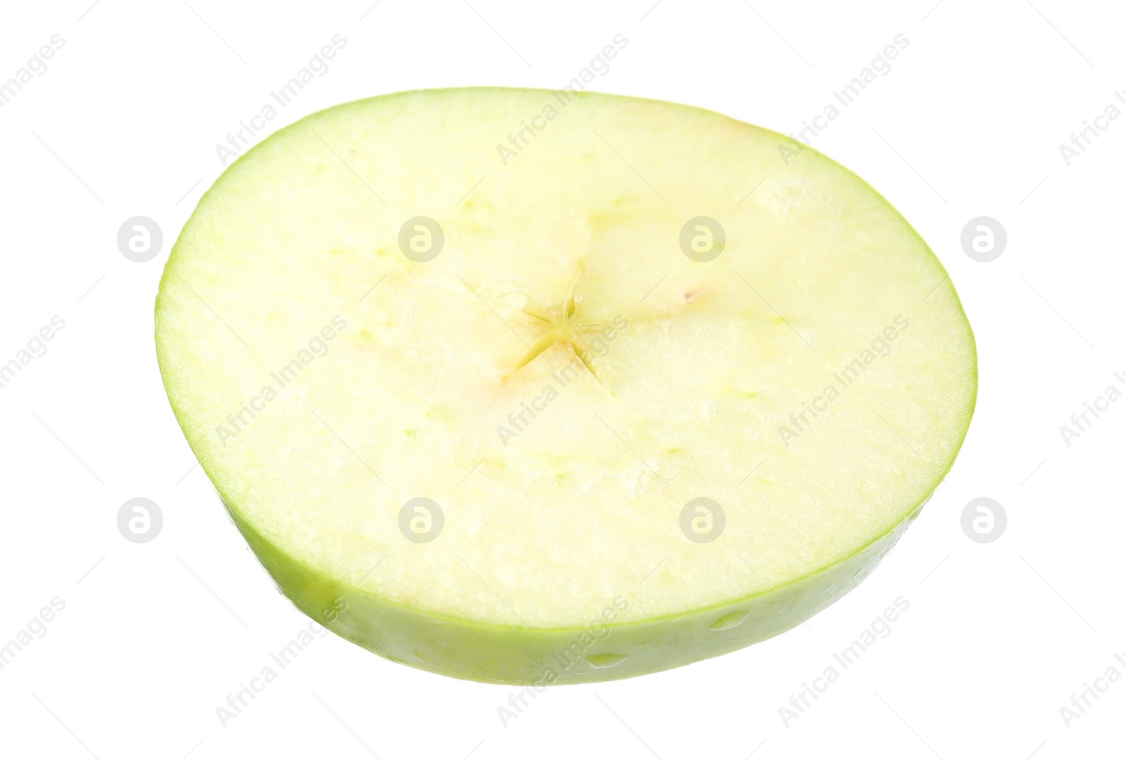 Photo of Piece of ripe green apple isolated on white