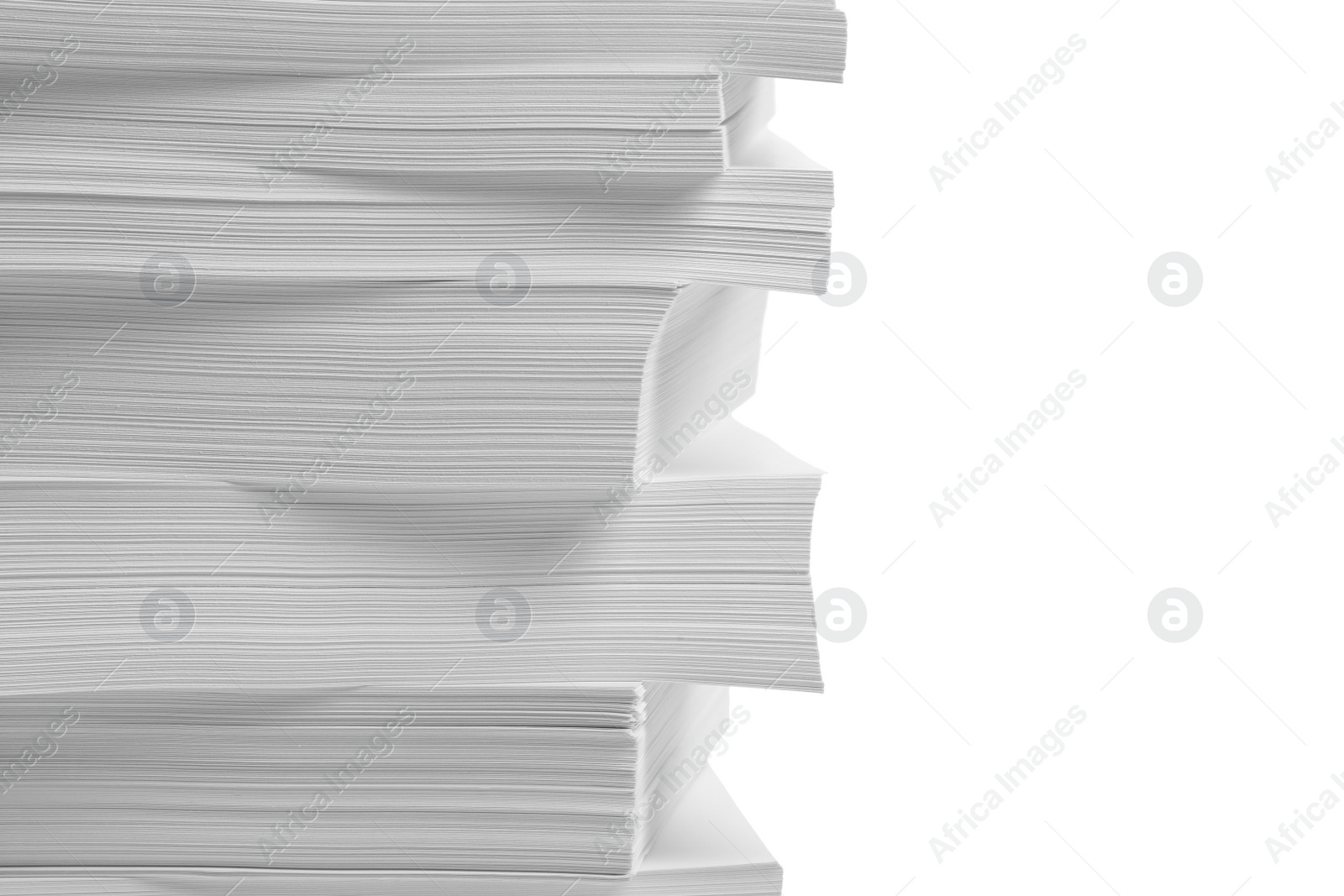 Photo of Stack of paper sheets on white background