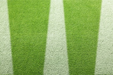 Image of Green grass with white markings, top view