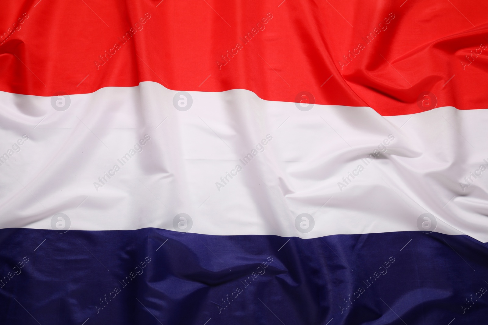 Photo of Flag of Netherlands as background, top view