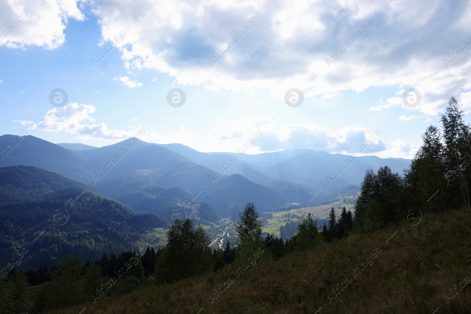 Photo of Picturesque view of mountain landscape in morning