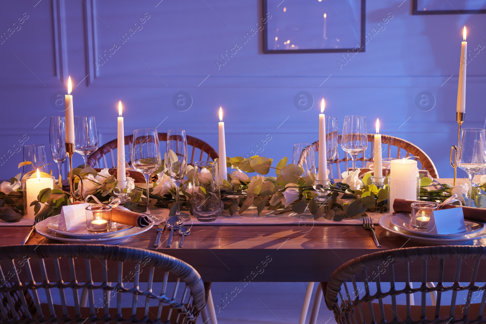 Photo of Festive table setting with beautiful tableware and decor indoors