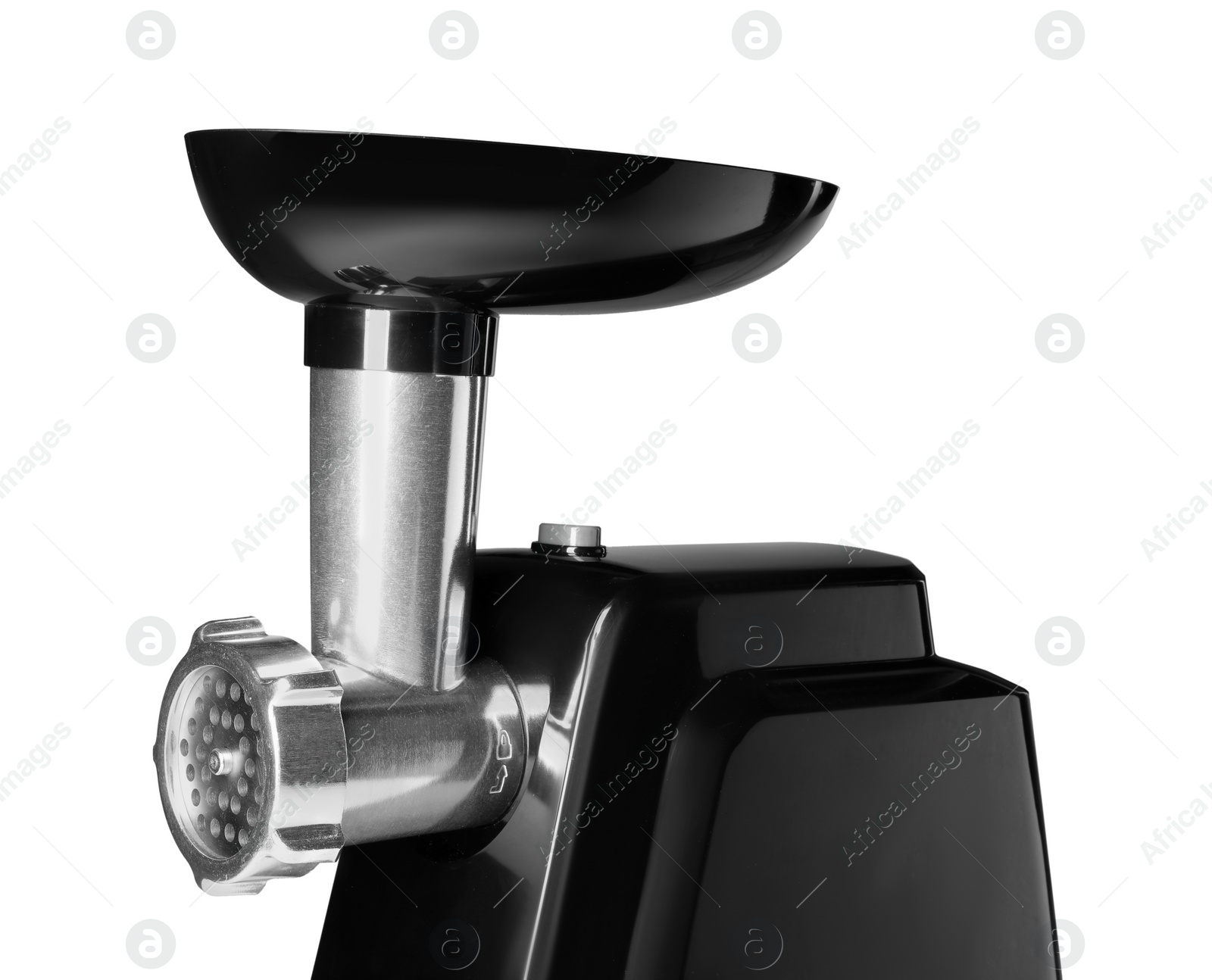 Photo of One electric meat grinder isolated on white