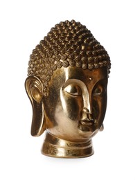 Beautiful golden Buddha sculpture isolated on white