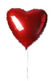 Red heart shaped balloon isolated on white. Valentine's Day celebration