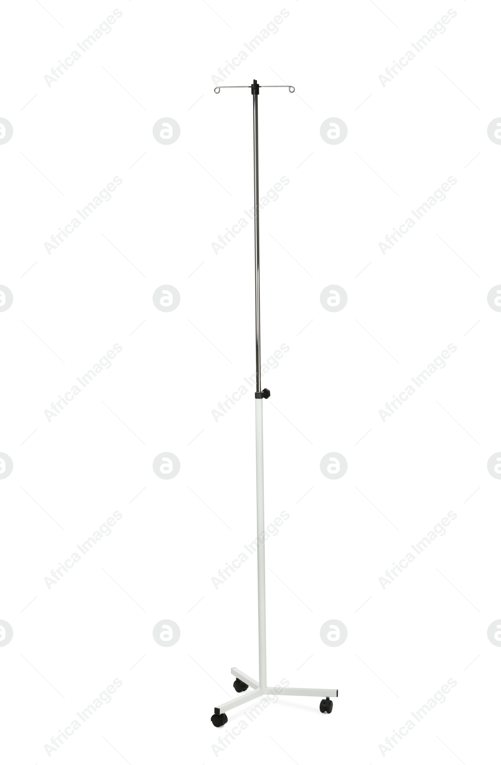 Photo of Drop counter stand isolated on white. Medical equipment