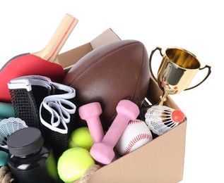 Box of unwanted stuff isolated on white