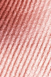 Image of Corrugated rose gold texture as background, top view