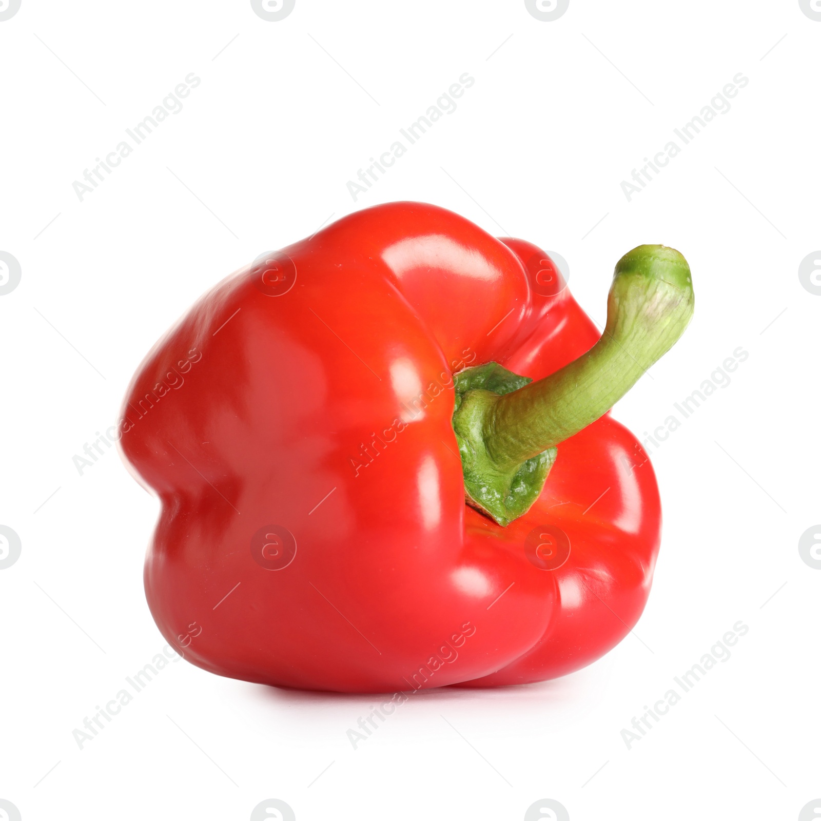 Photo of Tasty ripe red bell pepper on white background