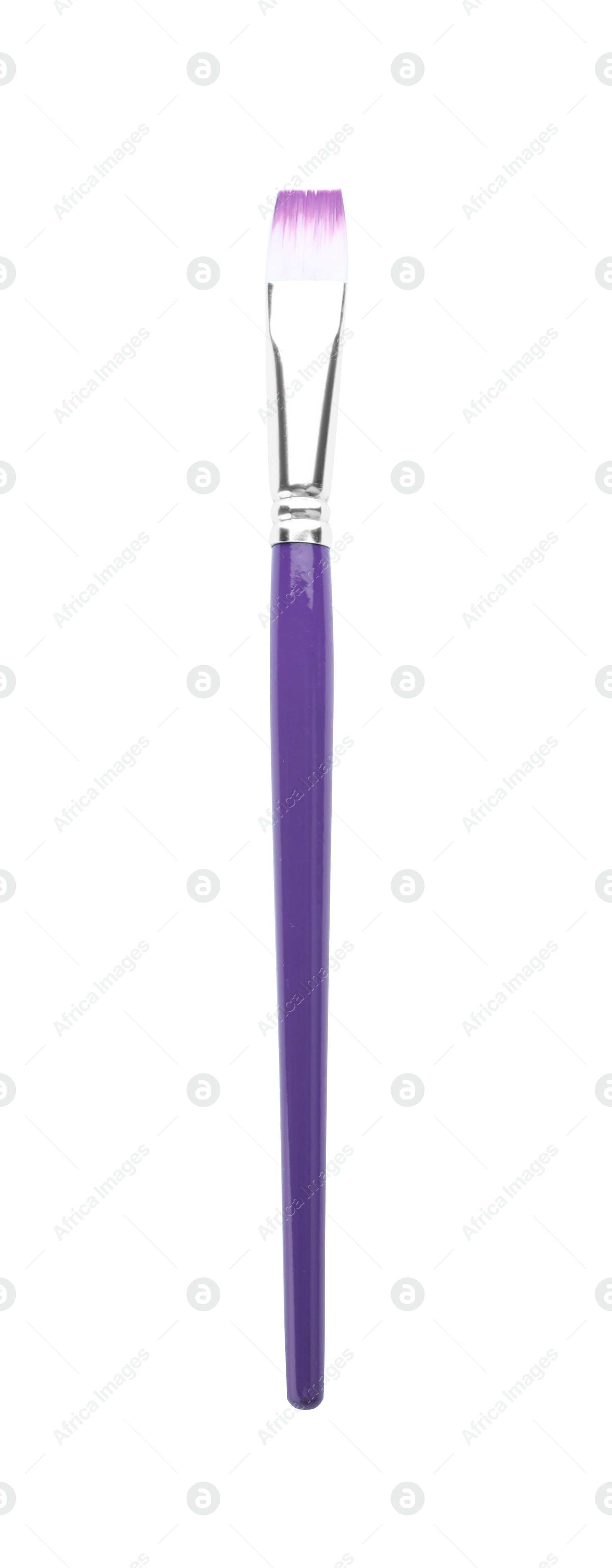 Photo of New brush for painting isolated on white. School stationery