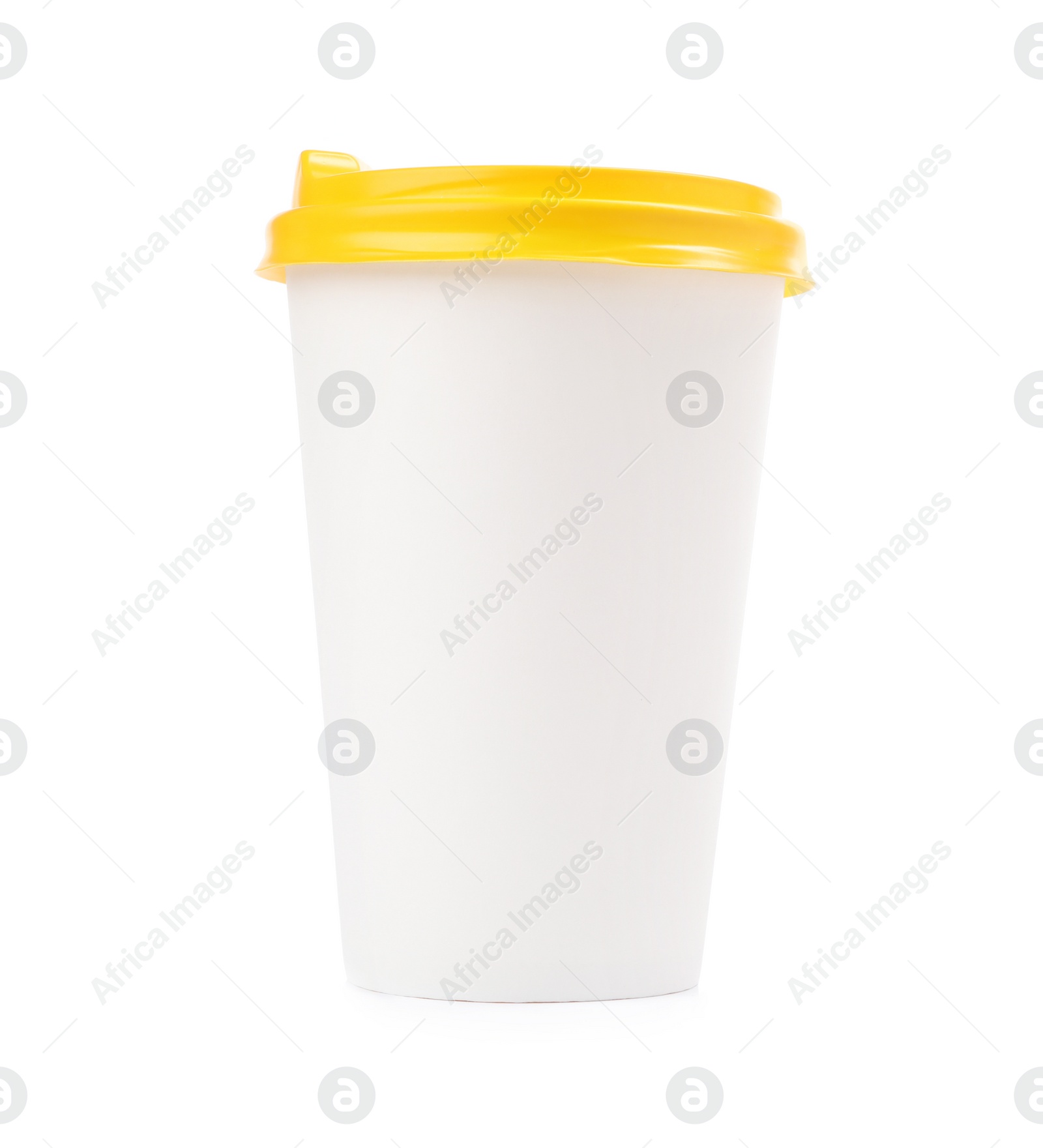 Photo of Takeaway paper coffee cup isolated on white