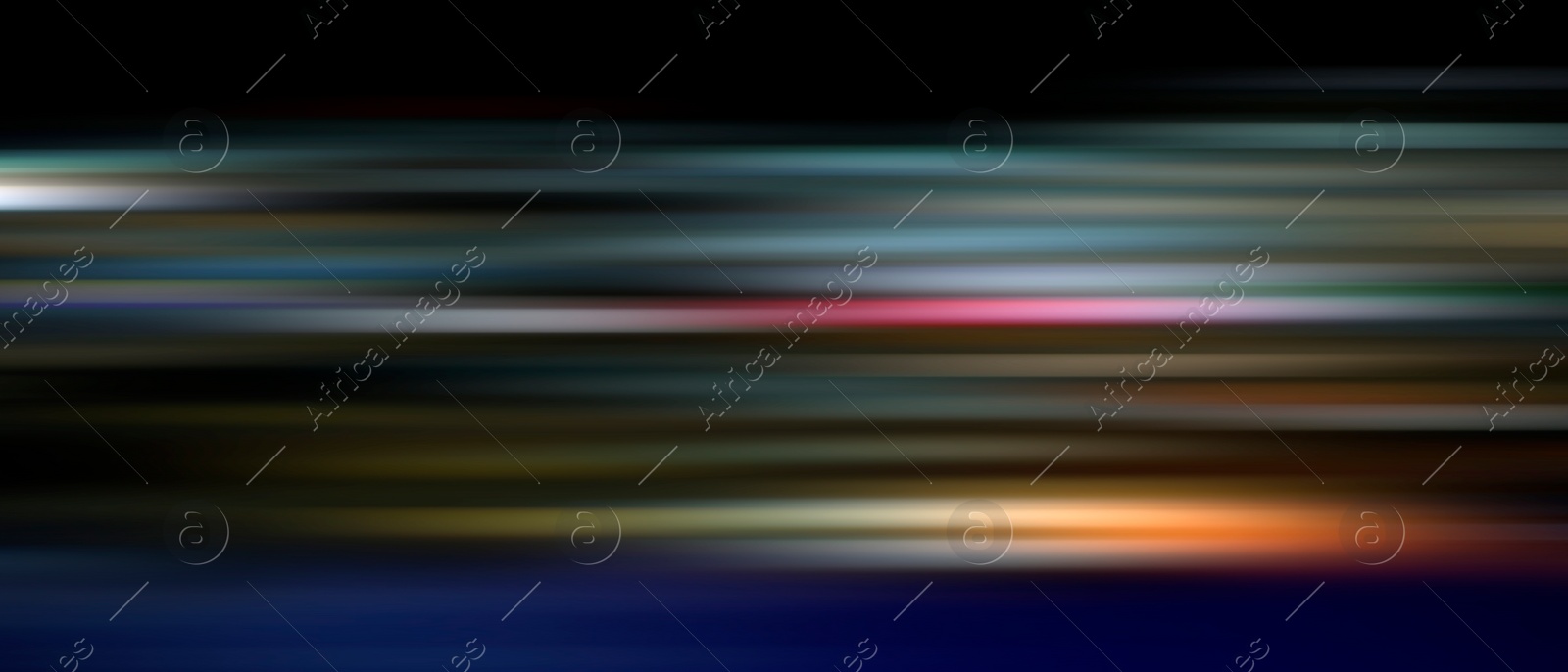 Image of Colorful speed light trails, motion blur effect. Banner design