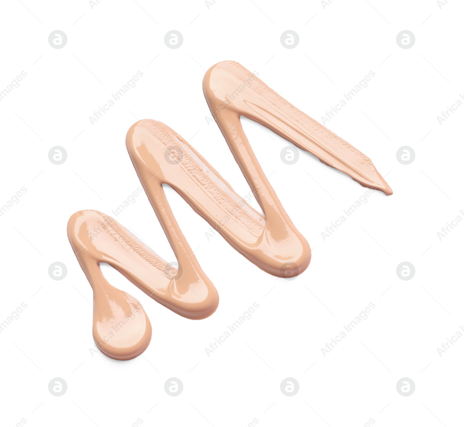 Photo of Smear of skin foundation isolated on white, top view