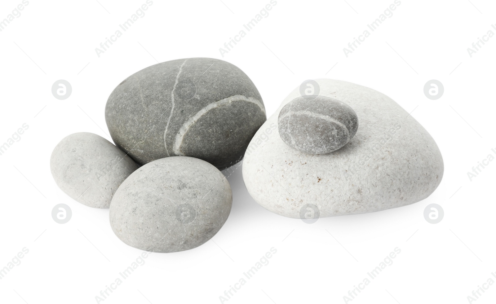 Photo of Group of different stones isolated on white