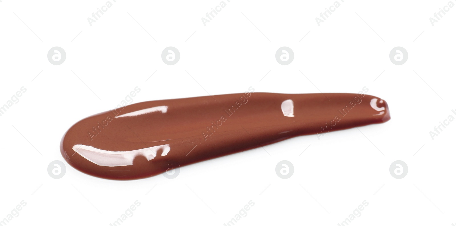 Photo of Smear of tasty milk chocolate paste isolated on white