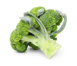 Photo of Fresh raw green broccoli isolated on white