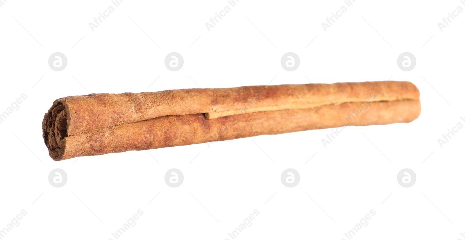 Photo of One aromatic cinnamon stick isolated on white