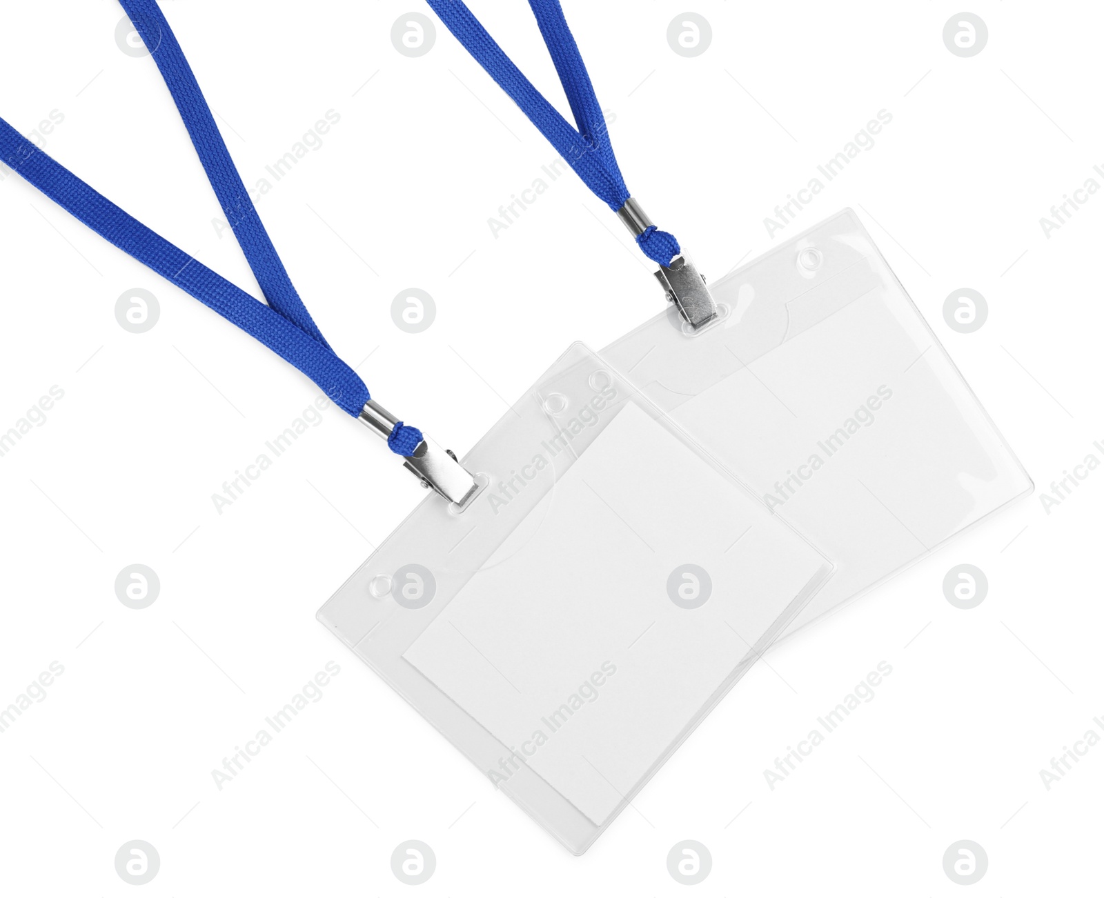 Photo of Blank badges on white background. Mockup for design