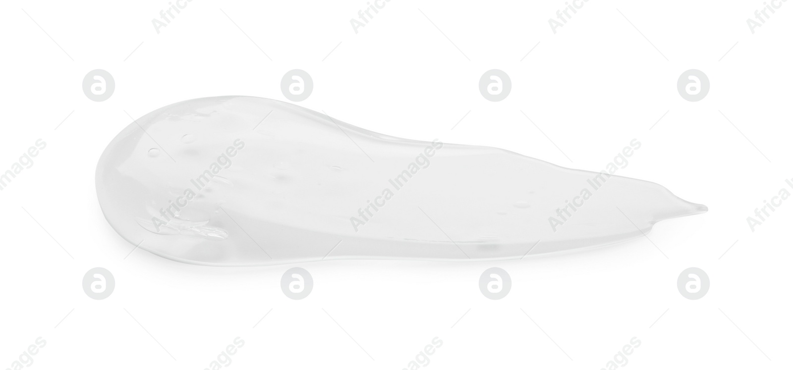 Photo of Sample of clear cosmetic gel isolated on white