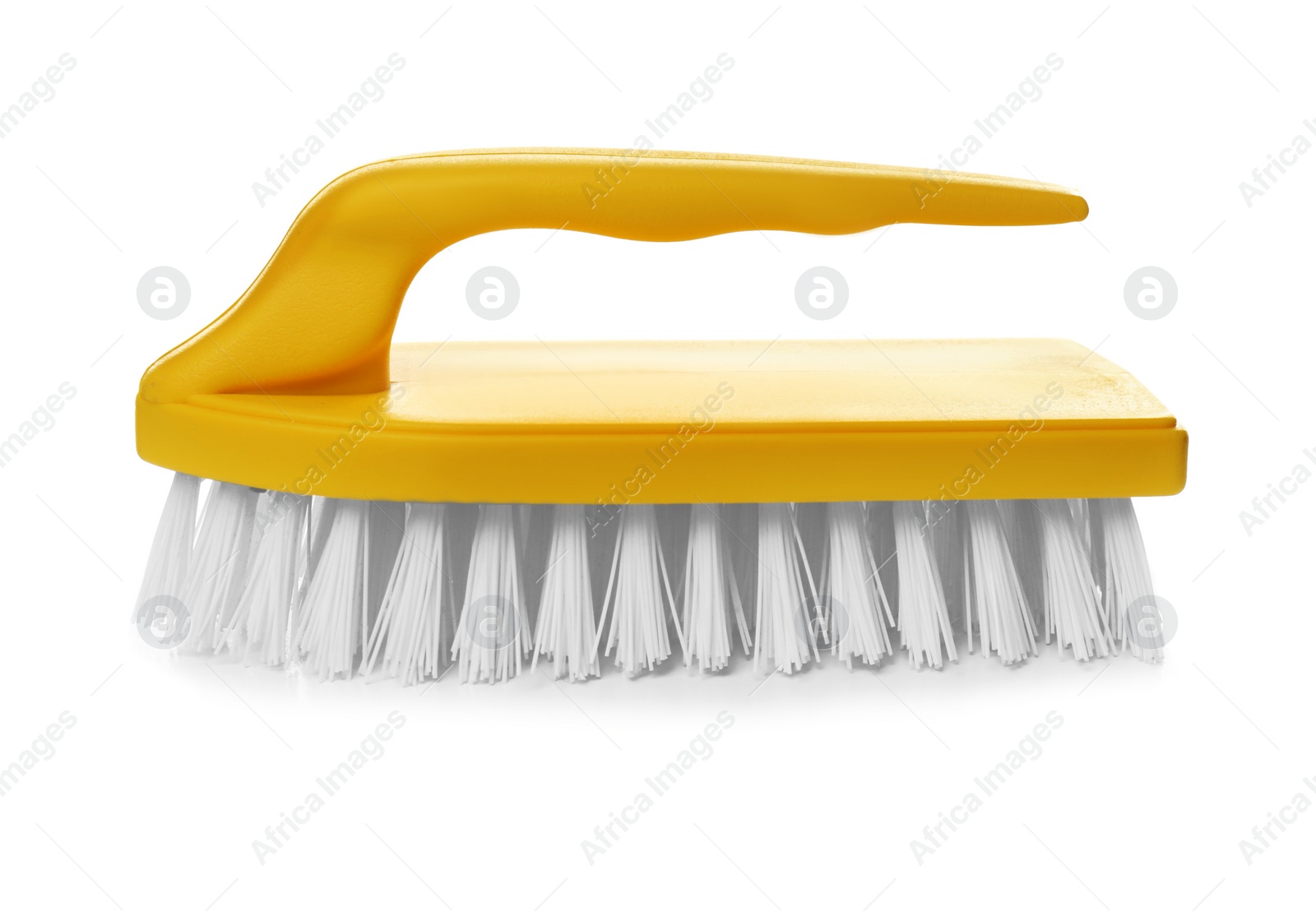 Photo of New brush on white background. Cleaning supplies