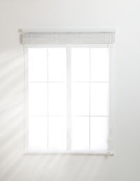 Photo of Modern window with open blinds in room