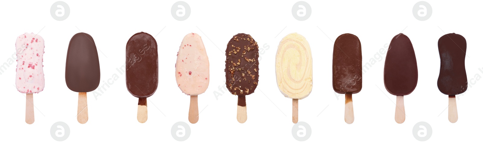 Image of Set of different ice creams isolated on white