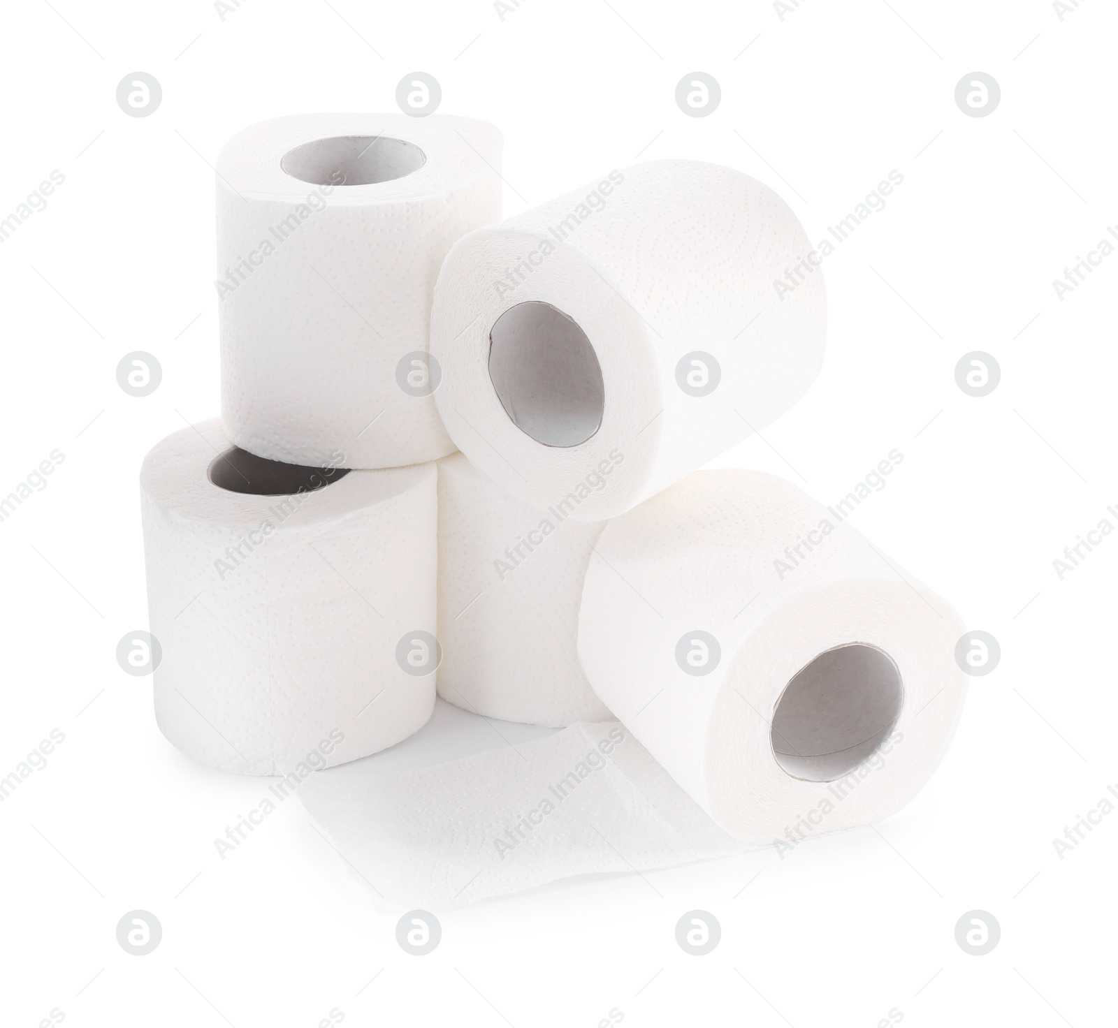 Photo of Soft toilet paper rolls isolated on white