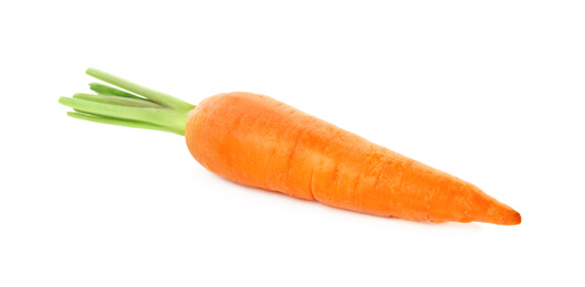 Photo of Fresh ripe juicy carrot isolated on white