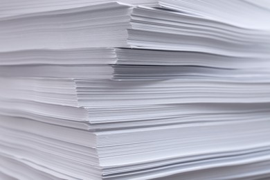 Stack of paper sheets as background, closeup