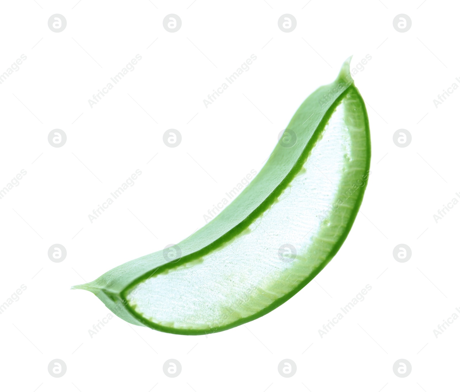 Photo of Aloe vera slice on white background