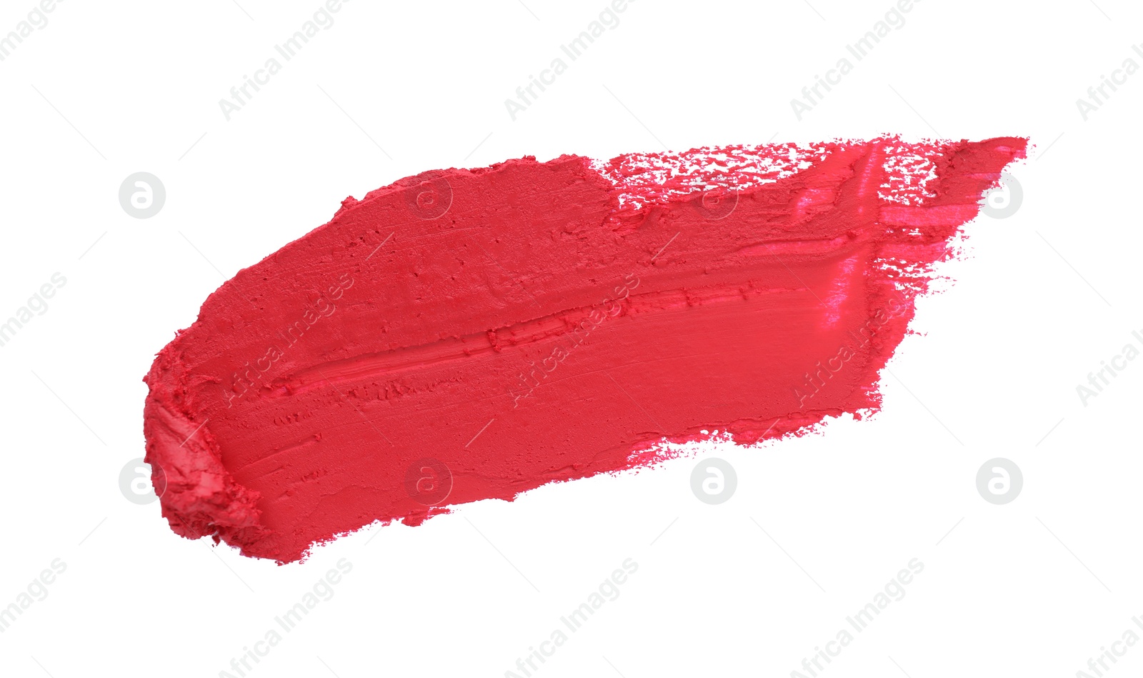 Photo of Swatch of lipstick isolated on white, top view