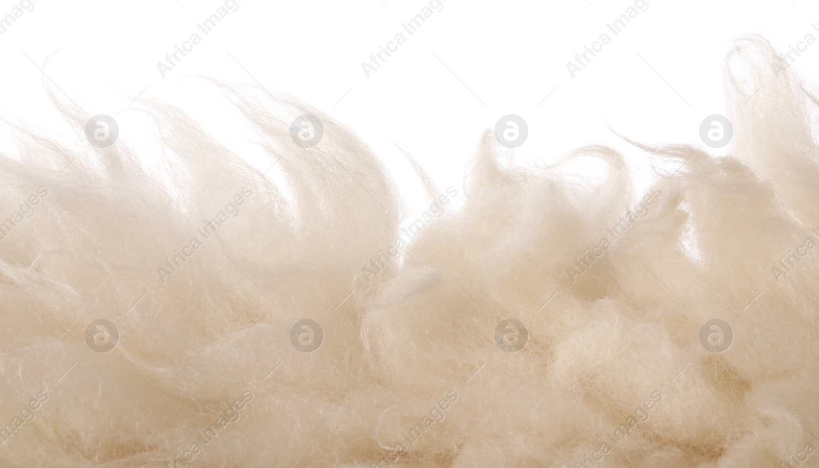 Photo of Soft beige faux fur isolated on white