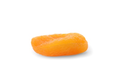 Tasty apricot on white background. Dried fruit as healthy food