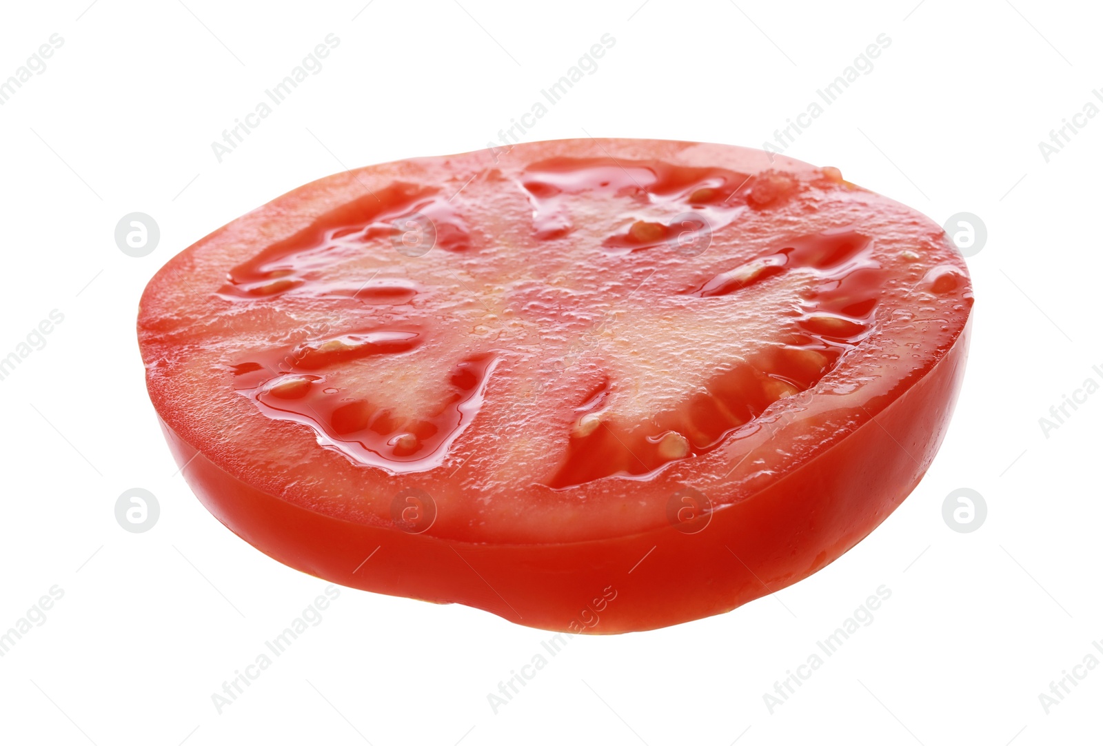 Photo of Slice of tomato for burger isolated on white