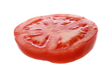 Photo of Slice of tomato for burger isolated on white