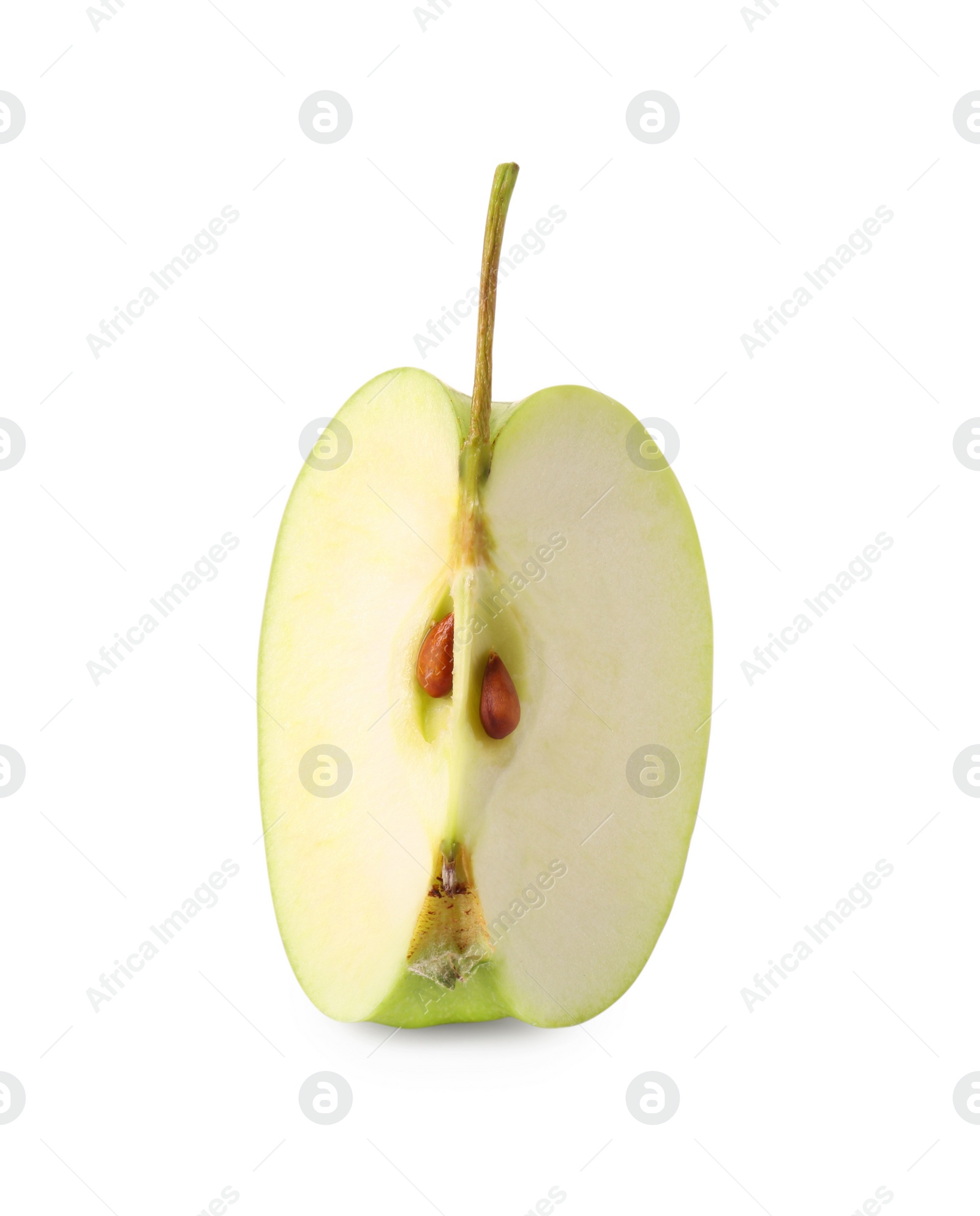 Photo of Piece of ripe green apple isolated on white