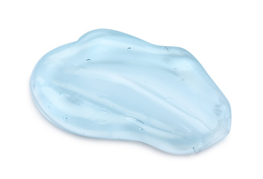 Photo of Sample of transparent cosmetic gel on light background, top view