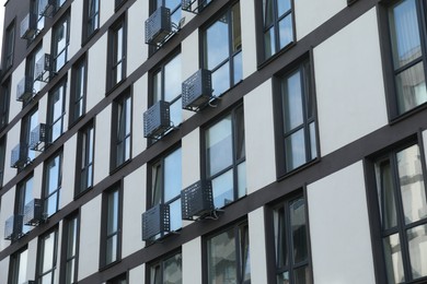 Exterior of modern building with big windows