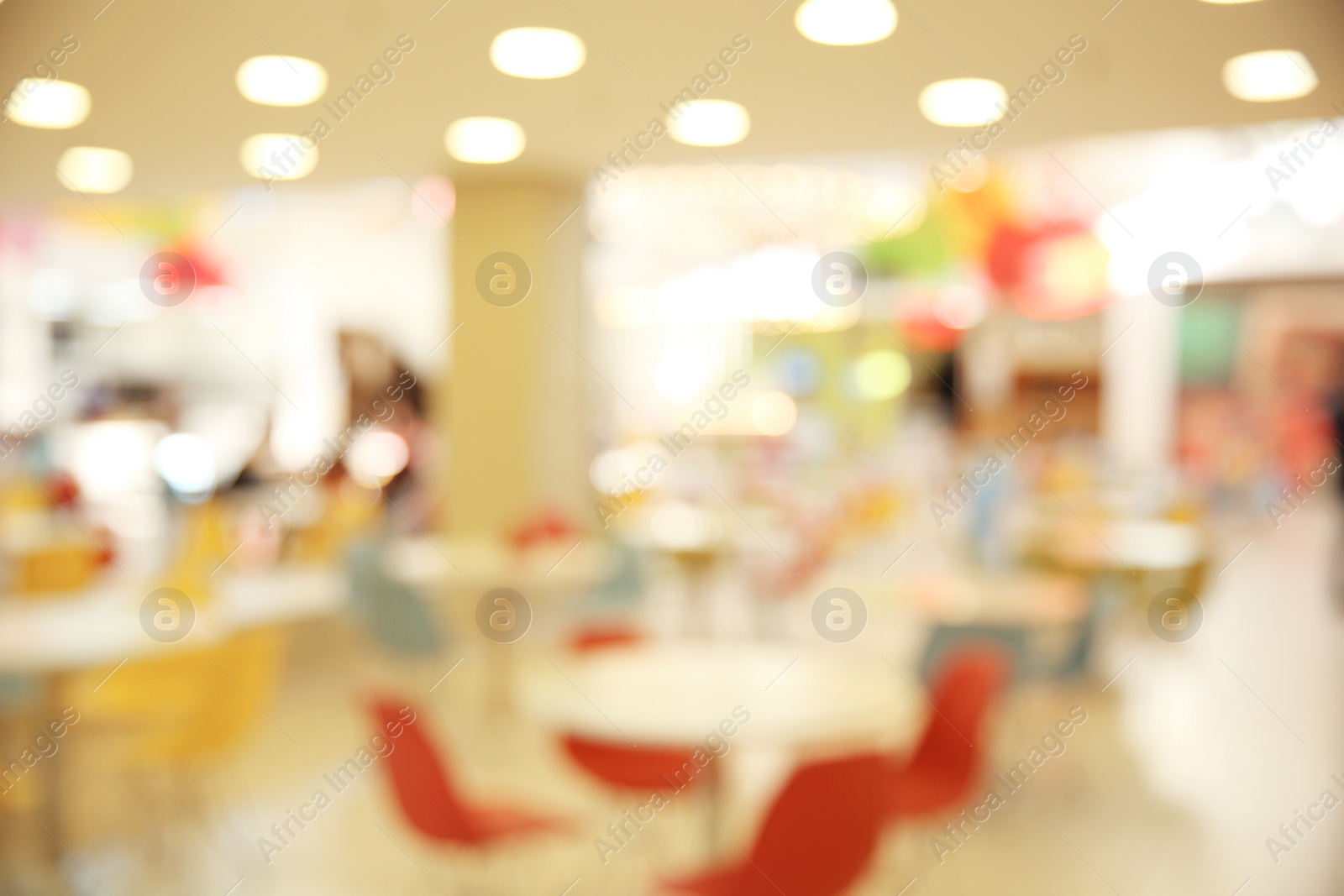 Photo of Blurred view of stylish modern cafe interior