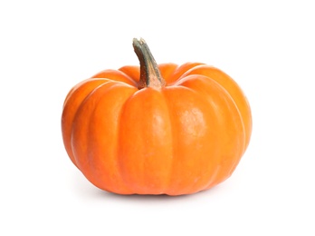 Beautiful ripe orange pumpkin isolated on white