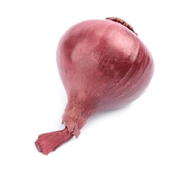 Ripe red onion on white background