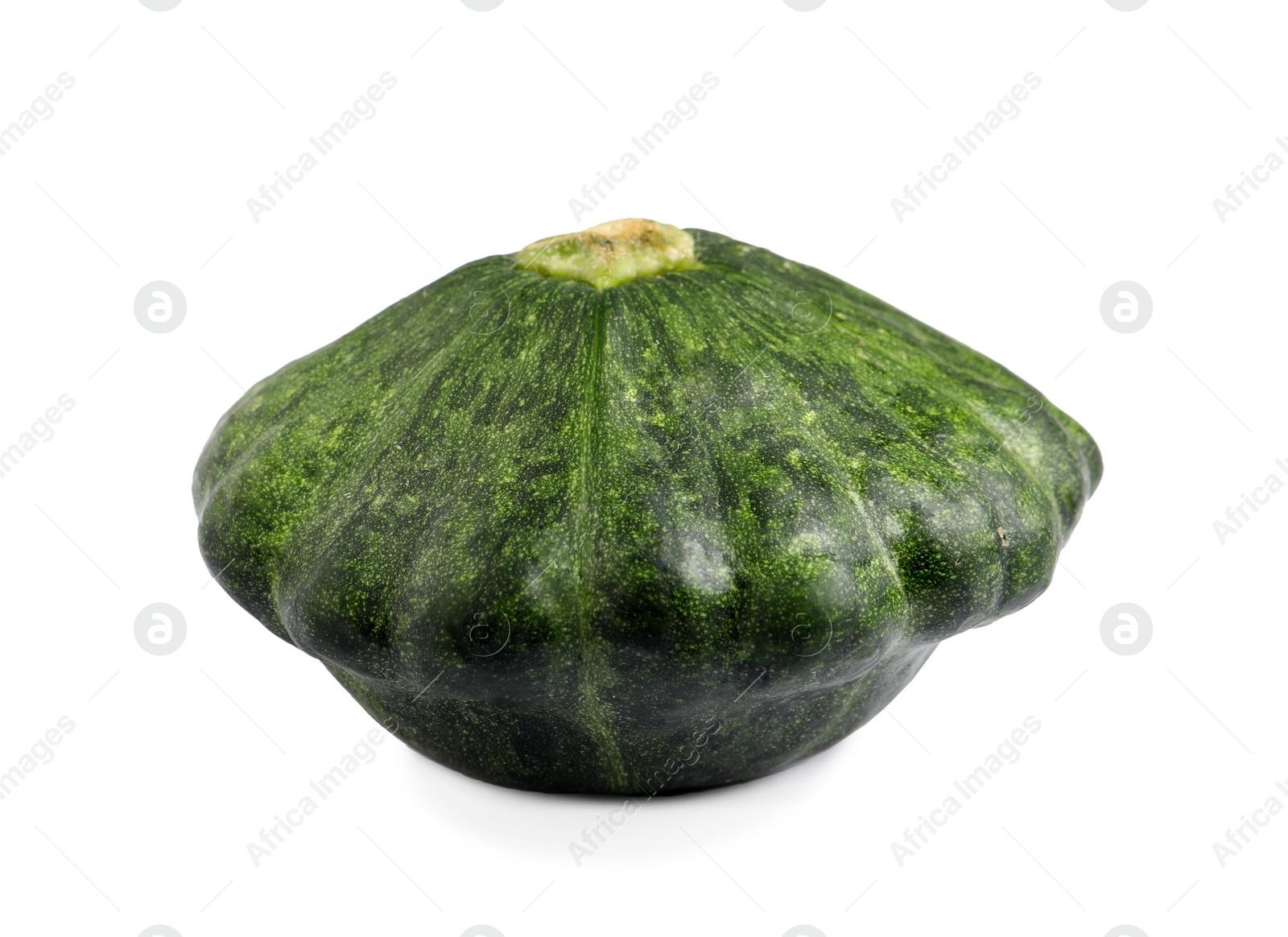 Photo of Fresh ripe green pattypan squash isolated on white