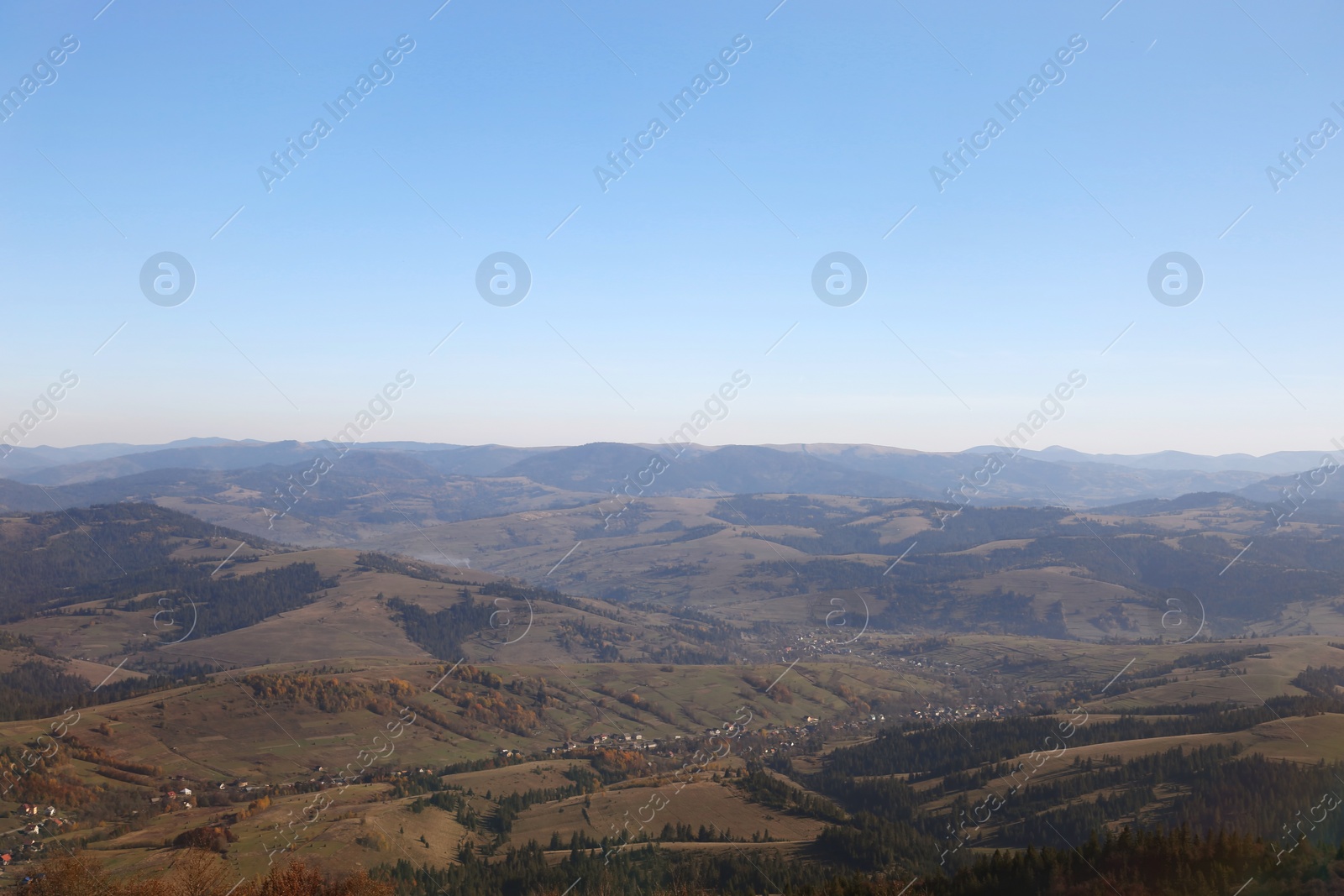 Photo of Beautiful mountain landscape with blue sky on sunny day